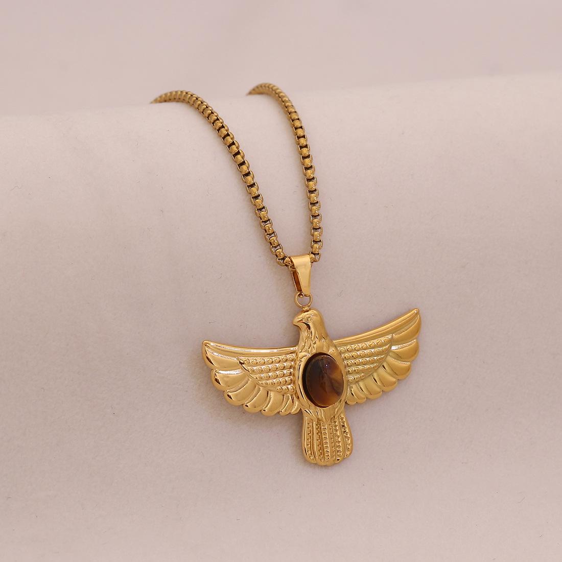 Euro-American Retro Turquoise Eagle Stainless Steel Pendant Necklace Versatile Light Luxury Necklace for Women бурштин
Euro-American Retro Turquoise Eagle Stainless Steel Pendant Necklace Versatile Light Luxury Necklace for Women бурштин