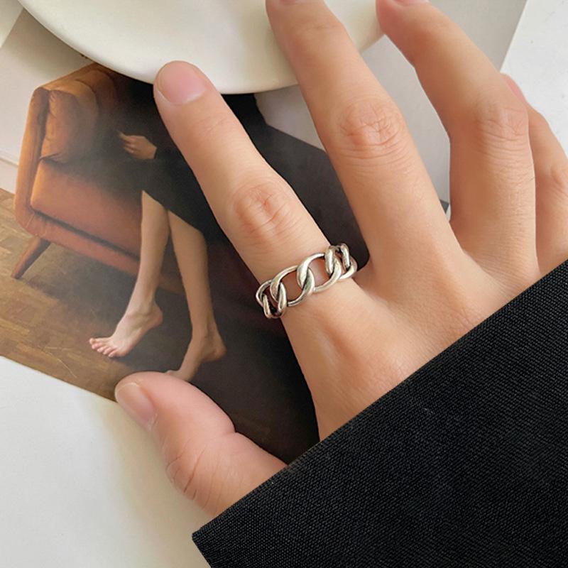 Lan Zhi 925 Sterling Silver Non-Fading Versatile Hip Hop Punk Chain Ring Adjustable open
Lan Zhi 925 Sterling Silver Non-Fading Versatile Hip Hop Punk Chain Ring Adjustable open