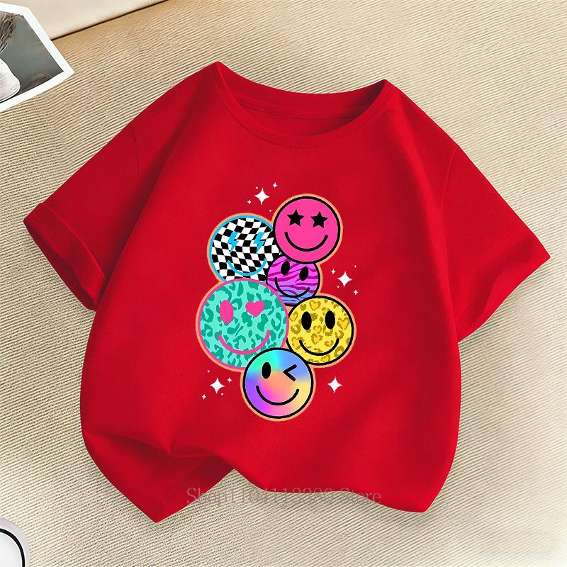 Cartoon Smile Print T-Shirt Summer Boys and Girls Fashion Casual Fun Cute Colorful Short Sleeve 160
Cartoon Smile Print T-Shirt Summer Boys and Girls Fashion Casual Fun Cute Colorful Short Sleeve 160