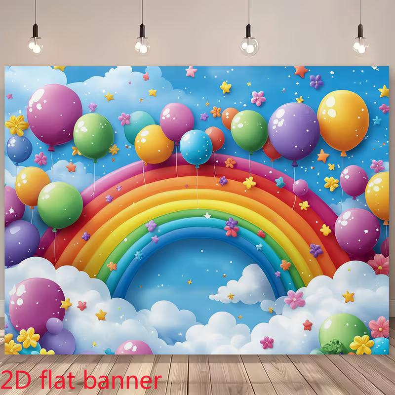 2D Kids Birthday Backdrop, Rainbow & Balloon Blue Sky Cloud Theme Banner for Party & Photo Booth 47.2x31.5inch/120*80cm
2D Kids Birthday Backdrop, Rainbow & Balloon Blue Sky Cloud Theme Banner for Party & Photo Booth 47.2x31.5inch/120*80cm