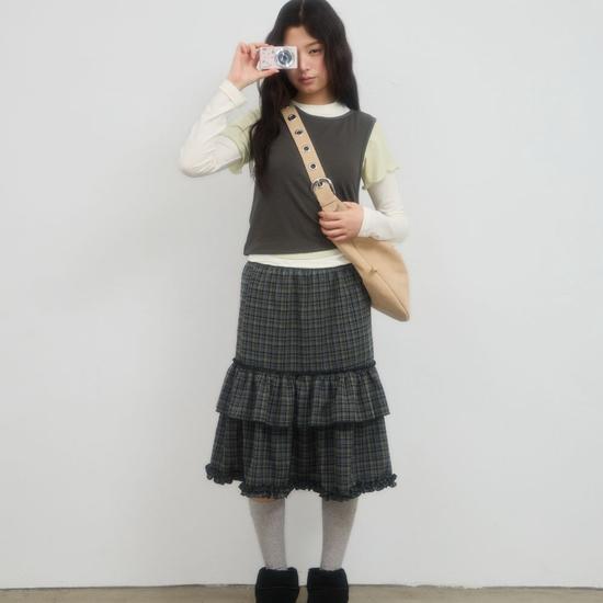 Check Cancan Midi Skirt 2 Colors FREE зелений
Check Cancan Midi Skirt 2 Colors FREE зелений