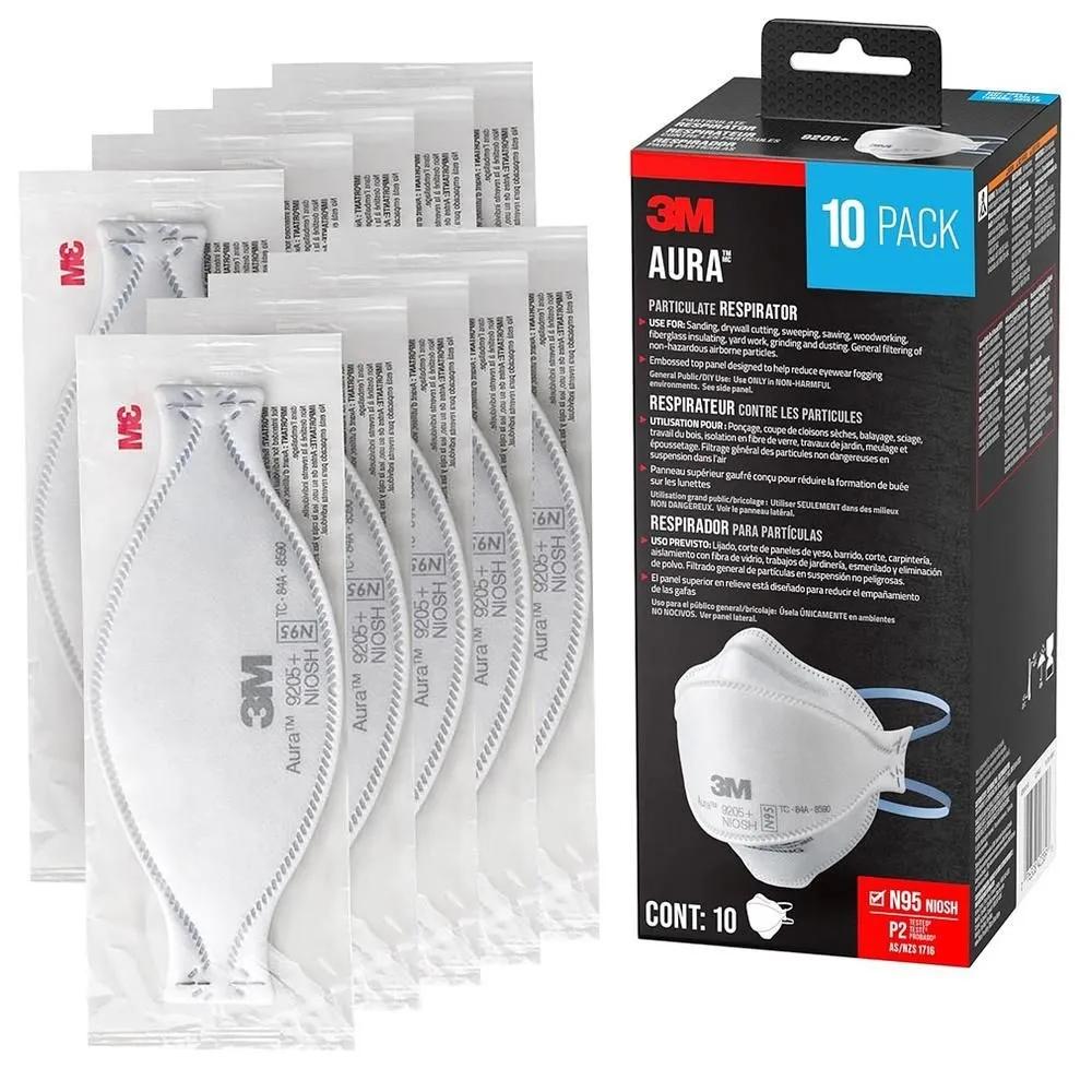 3M Aura N95 9205+ Mask 10-Pack 3M Aura Particulate Respirator 9205+ N95, Lightweight, Three
3M Aura N95 9205+ Mask 10-Pack 3M Aura Particulate Respirator 9205+ N95, Lightweight, Three