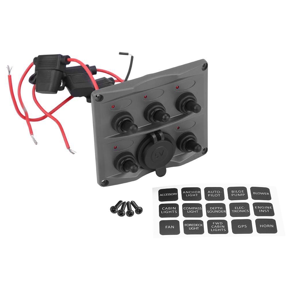 5P 12/24V Автомобиль Лодка RV Яхта Панель тумблеров Вкл/Выкл + USB-зарядное устройство 5В 3,4А Гнездо прикуривателя
5P 12/24V Автомобиль Лодка RV Яхта Панель тумблеров Вкл/Выкл + USB-зарядное устройство 5В 3,4А Гнездо прикуривателя