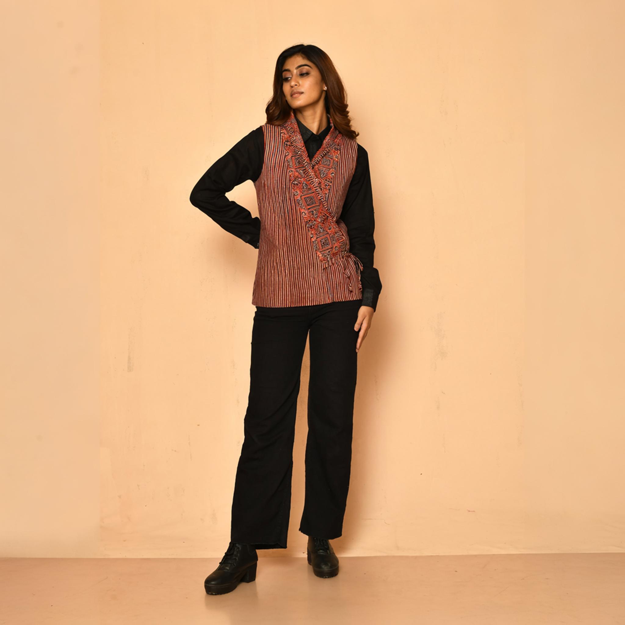 Red cotton Ajhrak shwal jacket for women XXL червоний
Red cotton Ajhrak shwal jacket for women XXL червоний