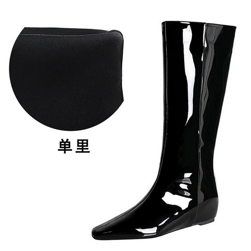 European American Wide Tube Women Rear Zipper Small Square Toe Mid-Heel Heel Inside High-Gloss Patent Leather High-Tube Boots 35
European American Wide Tube Women Rear Zipper Small Square Toe Mid-Heel Heel Inside High-Gloss Patent Leather High-Tube Boots 35