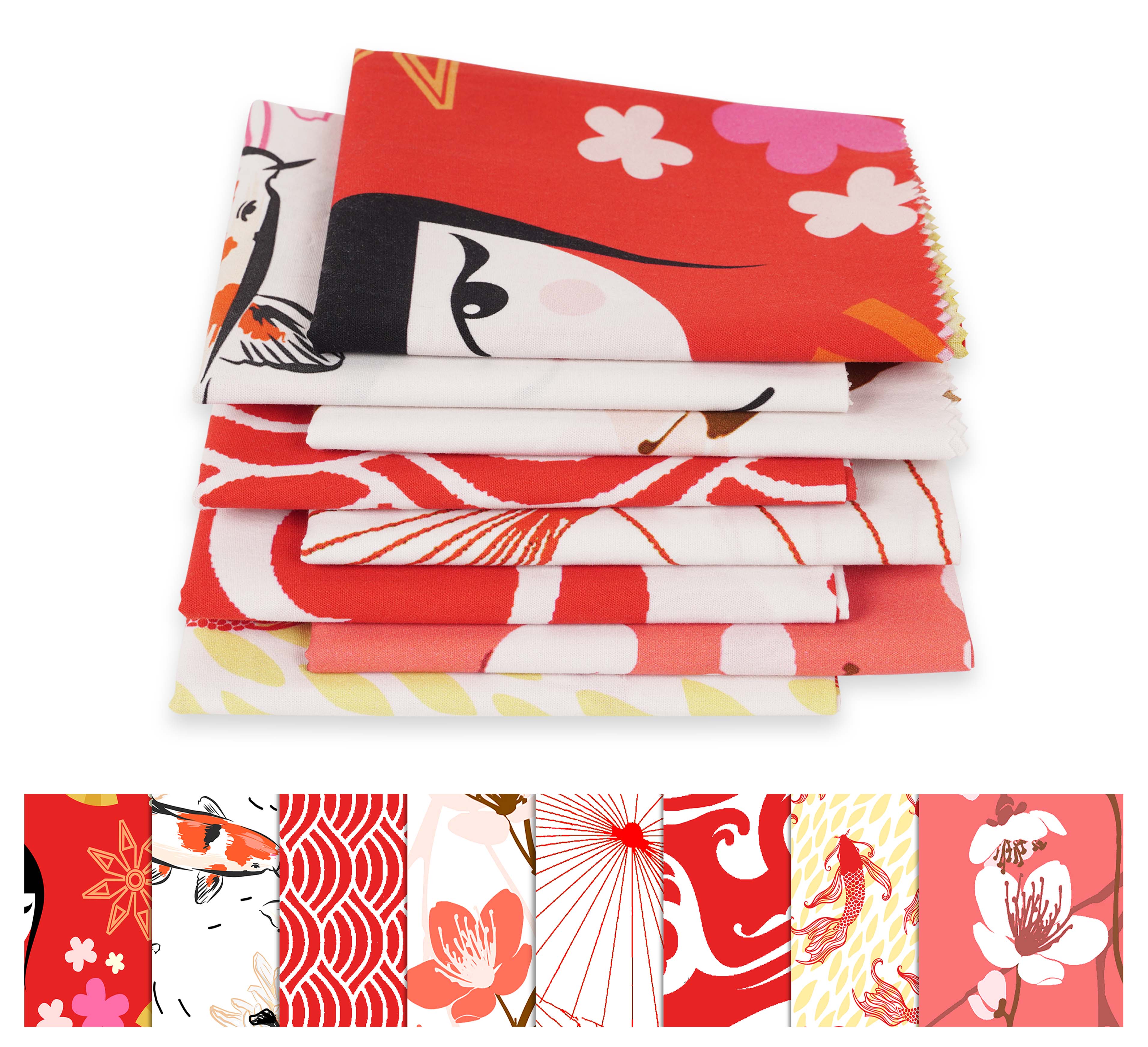 Soimoi 8 Pc Fat Quarter Bundle- Asian Japanese Koi Fish Print 18 x 22 DIY Patchwork- 100 Cotton Pre-Cut Quilting Fabric Red & 18x22
Soimoi 8 Pc Fat Quarter Bundle- Asian Japanese Koi Fish Print 18 x 22 DIY Patchwork- 100 Cotton Pre-Cut Quilting Fabric Red & 18x22