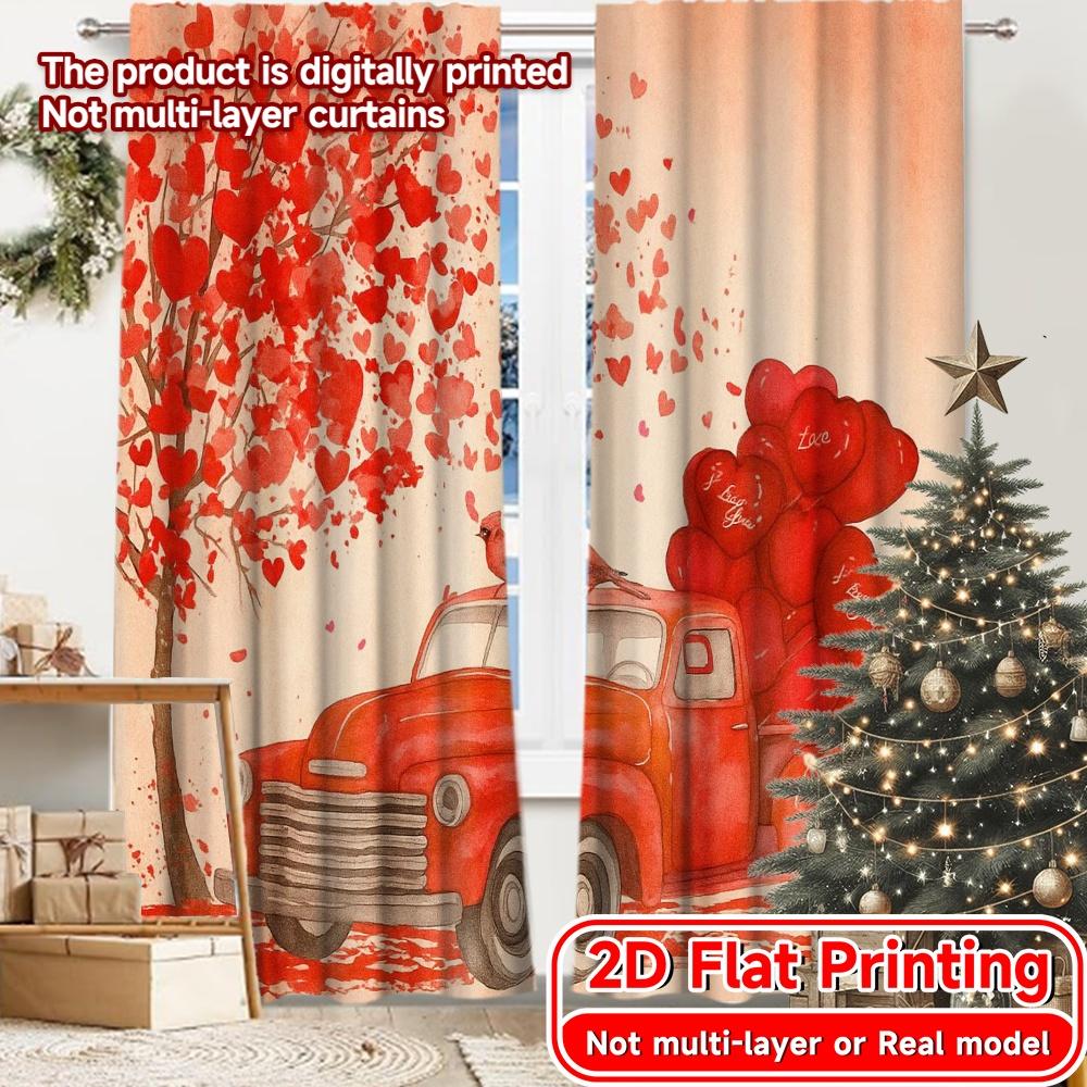 Set Of 2 Flat Printing Curtains Without Rod Lovetruck Christmas Festival Fashion Polyester Decorations Made W100*H70(CM)-Grommet top&1PCS
Set Of 2 Flat Printing Curtains Without Rod Lovetruck Christmas Festival Fashion Polyester Decorations Made W100*H70(CM)-Grommet top&1PCS