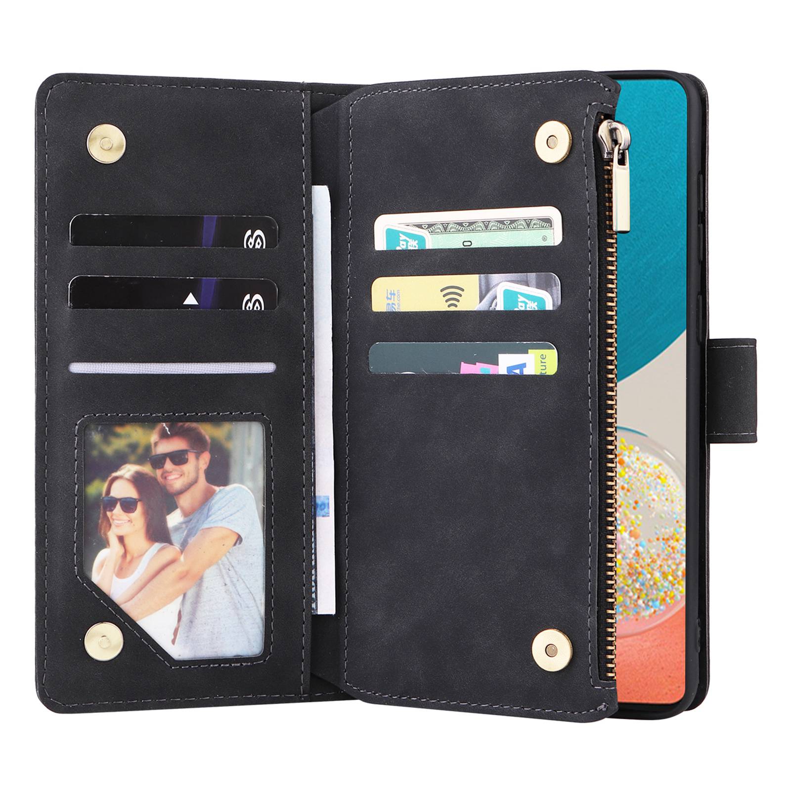 For Samsung Galaxy A23 5G (Global Version)/A23 4G/M23 5G/F23 5G Multiple Card Slots Zipper Pocket Phone Stand Case Magnetic Clasp Wallet Cover Black
For Samsung Galaxy A23 5G (Global Version)/A23 4G/M23 5G/F23 5G Multiple Card Slots Zipper Pocket Phone Stand Case Magnetic Clasp Wallet Cover Black