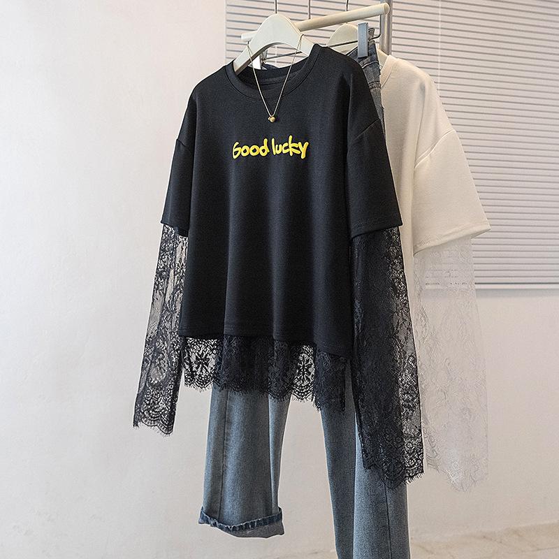 Korean Style Plus Size Women s Lace Trim Loose Top M чорний
Korean Style Plus Size Women s Lace Trim Loose Top M чорний