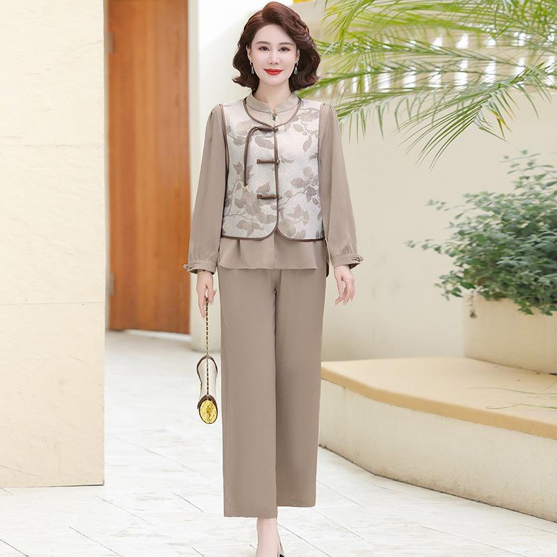 Vintage-Inspired Spring Outerwear Set: National Style Shirt, Vest, and Pants for Middle-Aged and Elderly Women 2XL
Vintage-Inspired Spring Outerwear Set: National Style Shirt, Vest, and Pants for Middle-Aged and Elderly Women 2XL