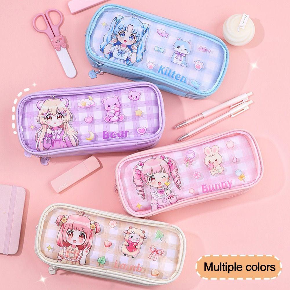 Transparent Pencil Holder Cartoon Print Stationary Storage Organiser Portable Pencil Case
Transparent Pencil Holder Cartoon Print Stationary Storage Organiser Portable Pencil Case