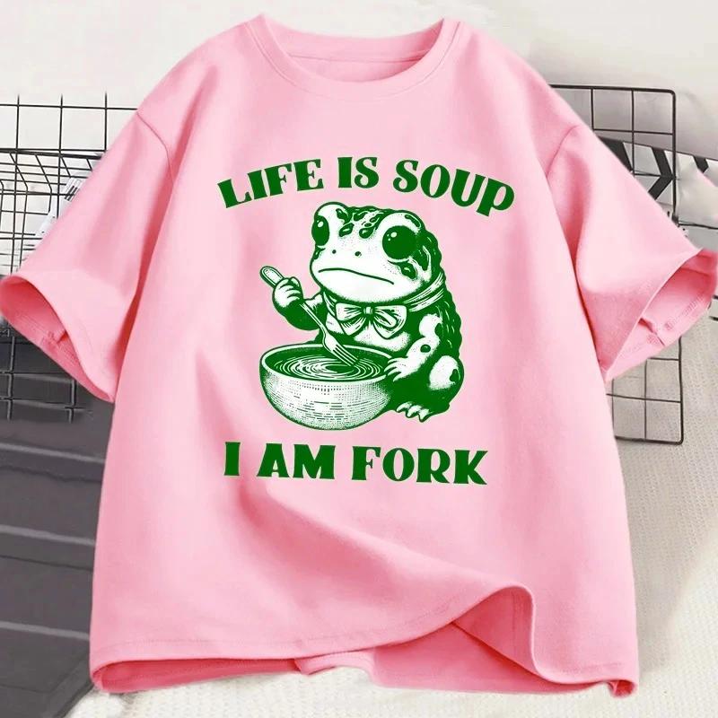 Life Is Soup I Am Fork Tshirts for Women Funny Frog Relatable Life Sleeve Clothes Harajuku Short Sleeve Casual Aesthetic Clothes 4XL
Life Is Soup I Am Fork Tshirts for Women Funny Frog Relatable Life Sleeve Clothes Harajuku Short Sleeve Casual Aesthetic Clothes 4XL
