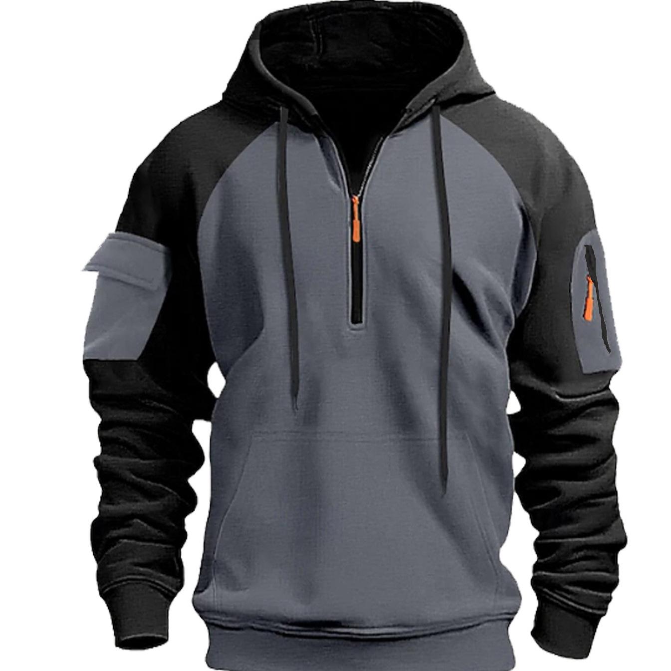 European & American Men s Zip-Up Hoodie with Arm Pocket - Autumn/Winter Casual Sportswear XL темно-сірий
European & American Men s Zip-Up Hoodie with Arm Pocket - Autumn/Winter Casual Sportswear XL темно-сірий