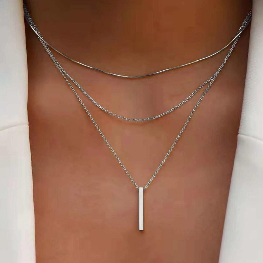 Elegant Three Layer Water Wave Chain Necklace With Dazzling Alloy Pendant For Unisex Silver Necklace
Elegant Three Layer Water Wave Chain Necklace With Dazzling Alloy Pendant For Unisex Silver Necklace