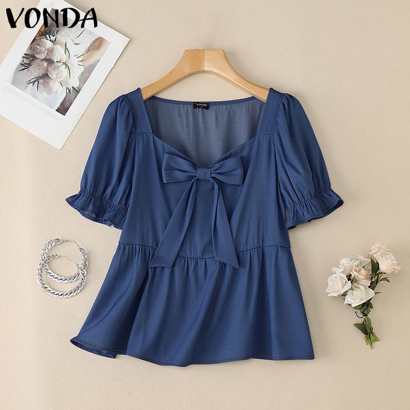 ZANZEA Women Square Collar Short Sleeve Bow Knot Ruffled Casual Blouse 5XL
ZANZEA Women Square Collar Short Sleeve Bow Knot Ruffled Casual Blouse 5XL