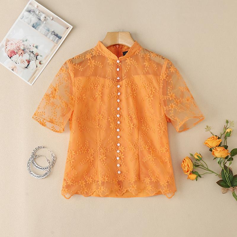 ZANZEA Женская повседневная блузка с воротником-стойкой, коротким рукавом, кружевной вышивкой и лоскутным шитьем 4XL
ZANZEA Женская повседневная блузка с воротником-стойкой, коротким рукавом, кружевной вышивкой и лоскутным шитьем 4XL