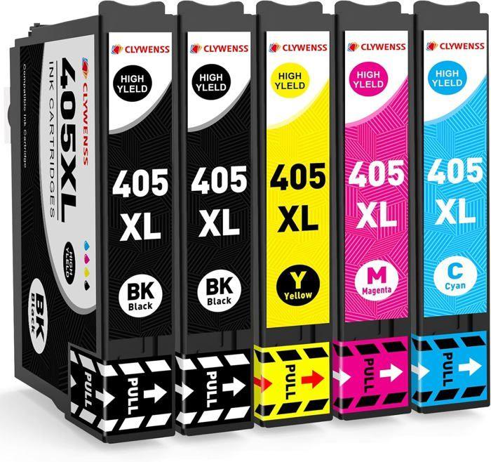 Cartouches d encre - Clywenss - 405XL - 5-Pack - Compatible avec Workforce Pro - 1100 сторінок за картуш
Cartouches d encre - Clywenss - 405XL - 5-Pack - Compatible avec Workforce Pro - 1100 сторінок за картуш