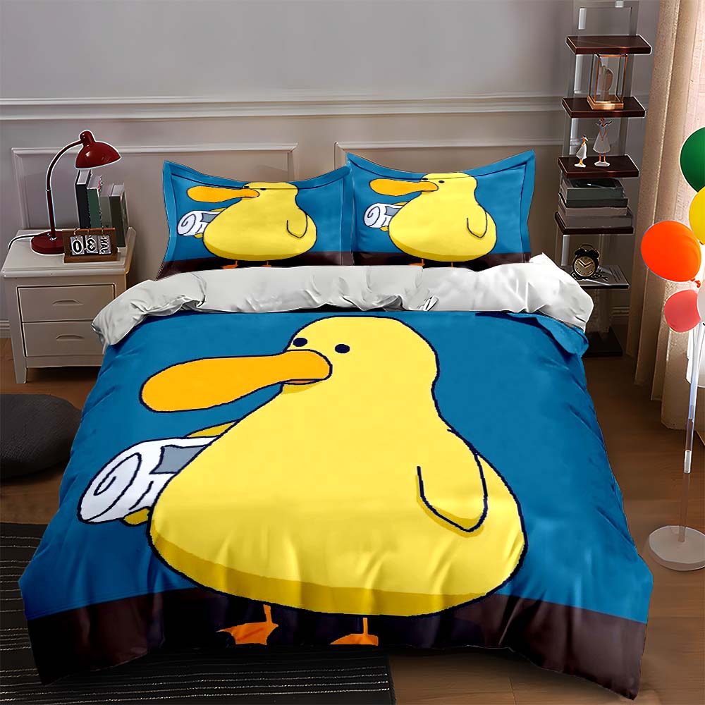 Yellow cartoon duck. Bedding Duvet cover sets Duvet covers Pillowcases gifts (1 * Duvet Cover 2 * Pillowcases, without duvet insert) 135x200cm
Yellow cartoon duck. Bedding Duvet cover sets Duvet covers Pillowcases gifts (1 * Duvet Cover 2 * Pillowcases, without duvet insert) 135x200cm