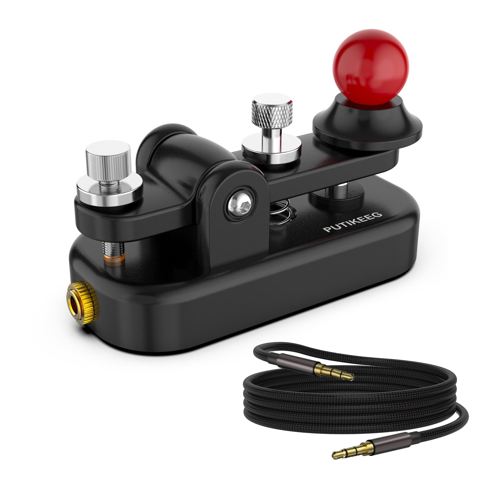 PUTIKEEG Mini Morse Code Key Morse Code Practice Machine CW Morse Code Key Aluminum Alloy Radio Transmitting Telegram Adjustment Button Magnetic Base чорний 
PUTIKEEG Mini Morse Code Key Morse Code Practice Machine CW Morse Code Key Aluminum Alloy Radio Transmitting Telegram Adjustment Button Magnetic Base чорний