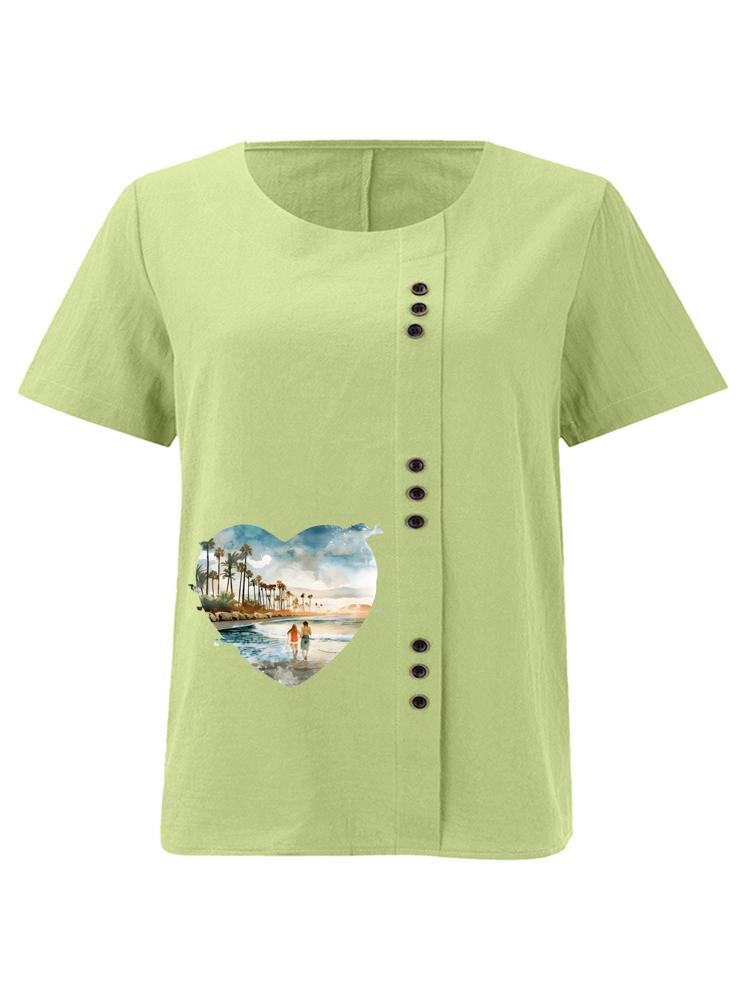 Women s Fashion Heart-shaped Scenery Print Shot Sleeve T-shirt Loose Cotton Shirt Casual Loose Summer Blouse Tops Plus Size 5XL зелений
Women s Fashion Heart-shaped Scenery Print Shot Sleeve T-shirt Loose Cotton Shirt Casual Loose Summer Blouse Tops Plus Size 5XL зелений