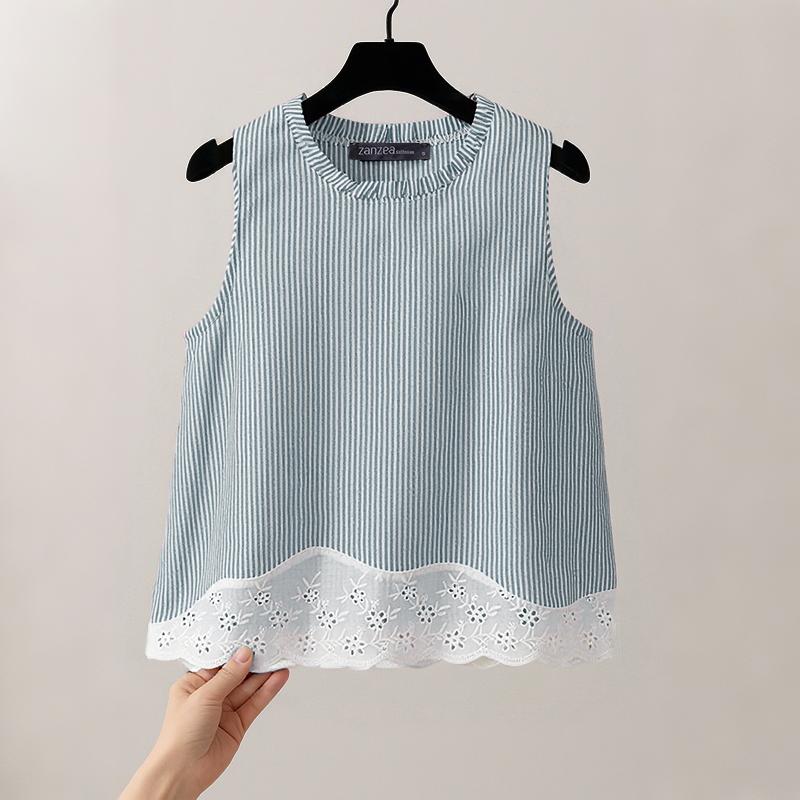 ZANZEA Women Lace Splice Summer Round Neck Sleeveless Stripe Tank Tops 5XL
ZANZEA Women Lace Splice Summer Round Neck Sleeveless Stripe Tank Tops 5XL