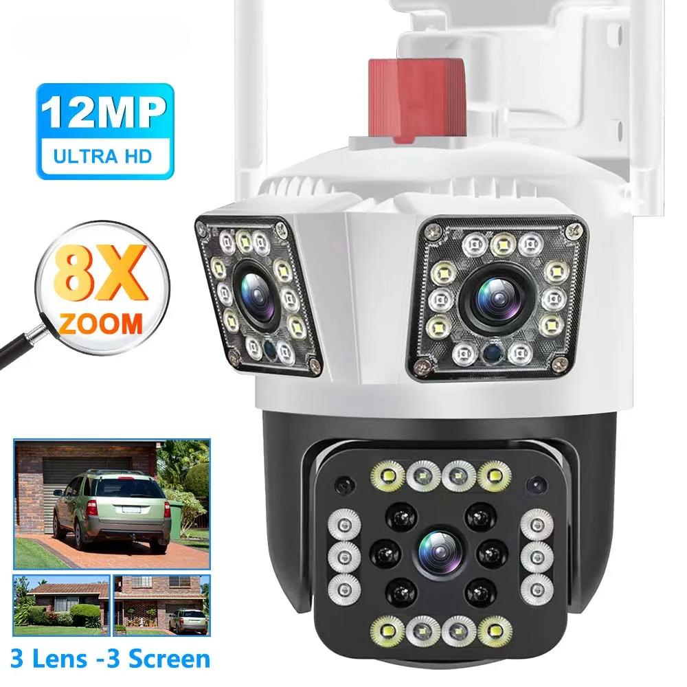 Wi-Fi IP 12MP 6K Три об єктива 8X Zoom Спостереження Захист відстеження ШІ Відстеження Зовнішня камера безпеки CCTV Cam 4K 8MP Camera
Wi-Fi IP 12MP 6K Три об єктива 8X Zoom Спостереження Захист відстеження ШІ Відстеження Зовнішня камера безпеки CCTV Cam 4K 8MP Camera