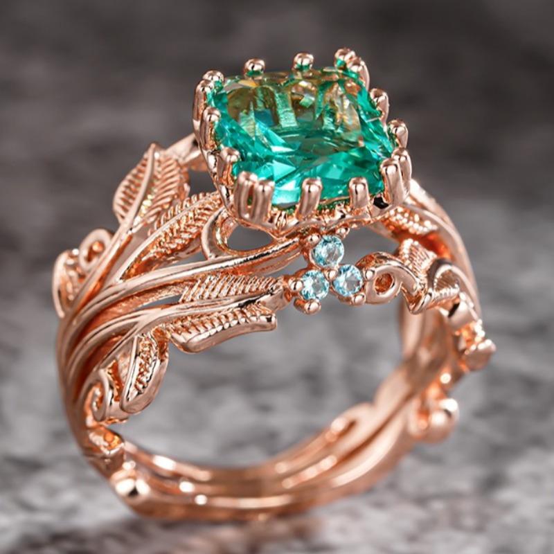 1pc RYYM Women S Vintage Luxury Inlay Green Synthetic Gemstone Branches & Vines Rose Golden Ring - Wide Bracelet Wedding Birthday Anniversary Gift for 6
1pc RYYM Women S Vintage Luxury Inlay Green Synthetic Gemstone Branches & Vines Rose Golden Ring - Wide Bracelet Wedding Birthday Anniversary Gift for 6