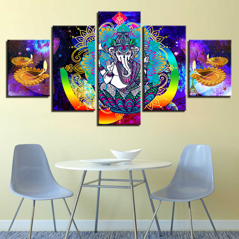 HD Printed Canvas Wall Art Poster Home Decor 5 Pieces Hindu Lord Ganesha Colourful Abstract Paintings Diwali Pictures 20x35 20x45 20x55cm
HD Printed Canvas Wall Art Poster Home Decor 5 Pieces Hindu Lord Ganesha Colourful Abstract Paintings Diwali Pictures 20x35 20x45 20x55cm