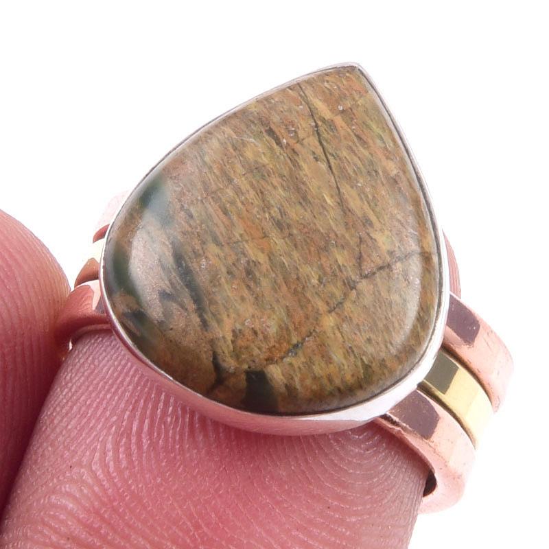 Natural Rhyolite Gemstone Handmade 925 Sterling Silver Two Tone Ring S.6.5 z9H17
Natural Rhyolite Gemstone Handmade 925 Sterling Silver Two Tone Ring S.6.5 z9H17