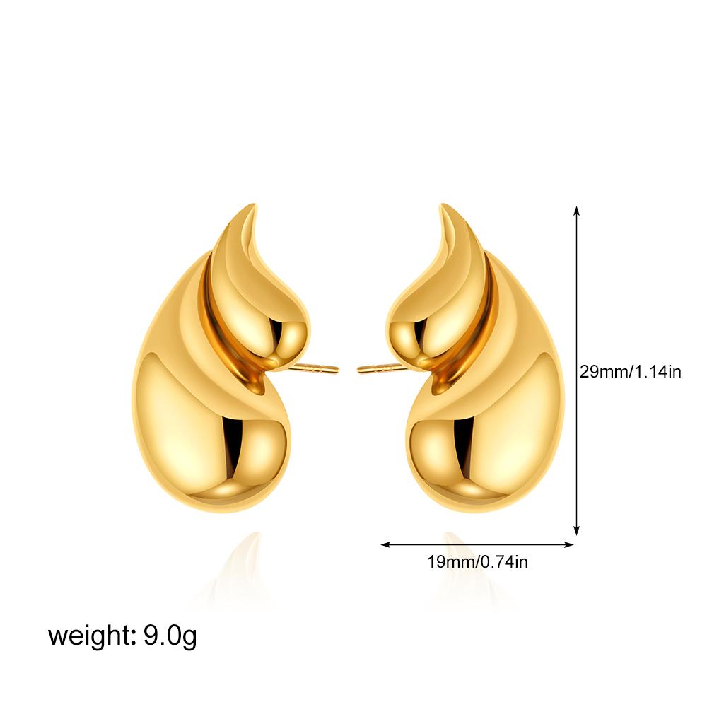 Vintage Smooth Chunky Double Teardrops Earring 18K Gold Plated Glossy Statement Large Earrings for Women Lightweight Zircon
Vintage Smooth Chunky Double Teardrops Earring 18K Gold Plated Glossy Statement Large Earrings for Women Lightweight Zircon