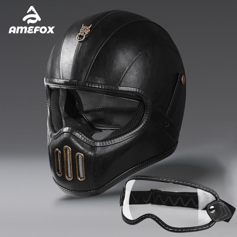 Retro FRP Ultra-Fiber Leather Full Cruiser Motorcycle Helmet (Unisex, Lightweight) Small (55-56cm head circumference)
Retro FRP Ultra-Fiber Leather Full Cruiser Motorcycle Helmet (Unisex, Lightweight) Small (55-56cm head circumference)
