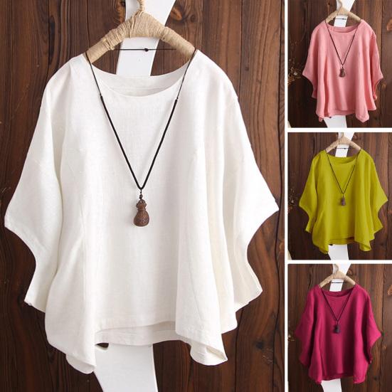 Женская блузка с круглым вырезом и рукавами «летучая мышь», свободная посадка, однотонная, свободная
Женская блузка с круглым вырезом и рукавами «летучая мышь», свободная посадка, однотонная, свободная