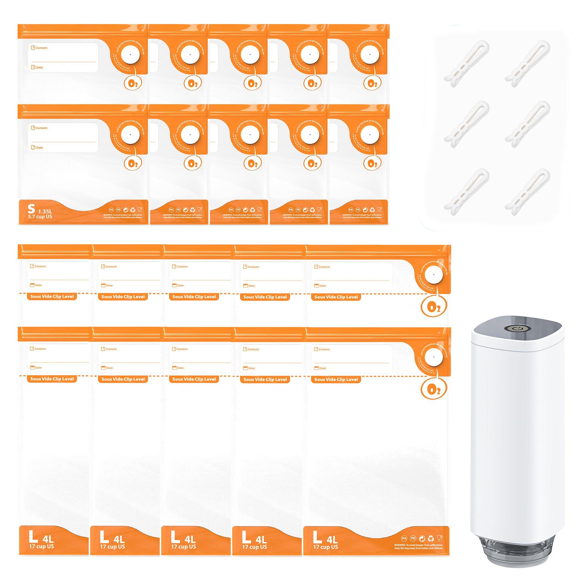 Homsanistor Valve Vacuum PA PE Double Vacuum Cooking Antibacterial Storage For Home and Outdoor Includes 4 Sealing 10 Vacuum 1 Electric Pump Pack, & помаранчевий
Homsanistor Valve Vacuum PA PE Double Vacuum Cooking Antibacterial Storage For Home and Outdoor Includes 4 Sealing 10 Vacuum 1 Electric Pump Pack, & помаранчевий