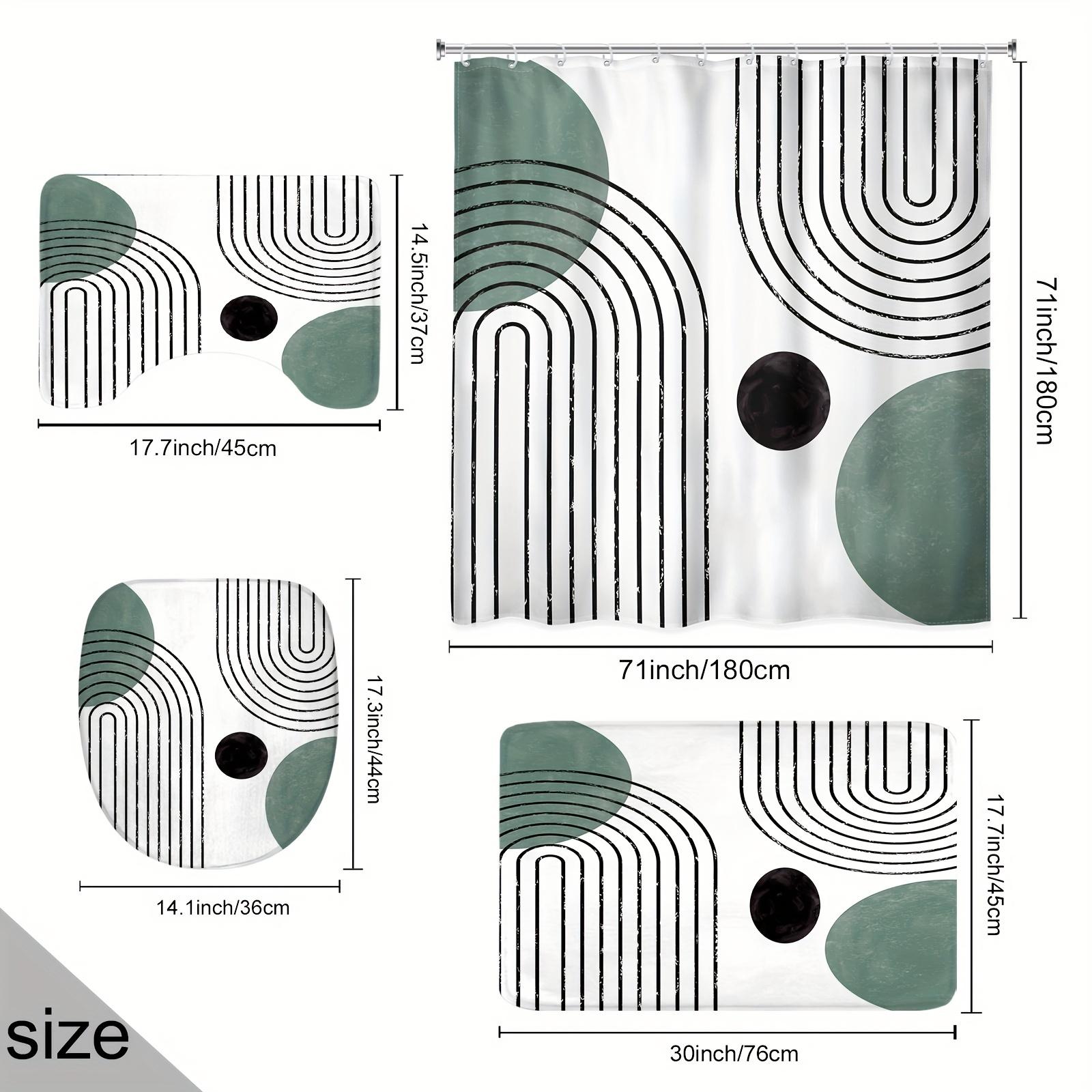 Набор из 4 предметов: Дугообразная занавеска для душа в средневековом линейном стиле, простой геометрический арт, эстетика, нескользящий коврик, U-образный коврик
Набор из 4 предметов: Дугообразная занавеска для душа в средневековом линейном стиле, простой геометрический арт, эстетика, нескользящий коврик, U-образный коврик