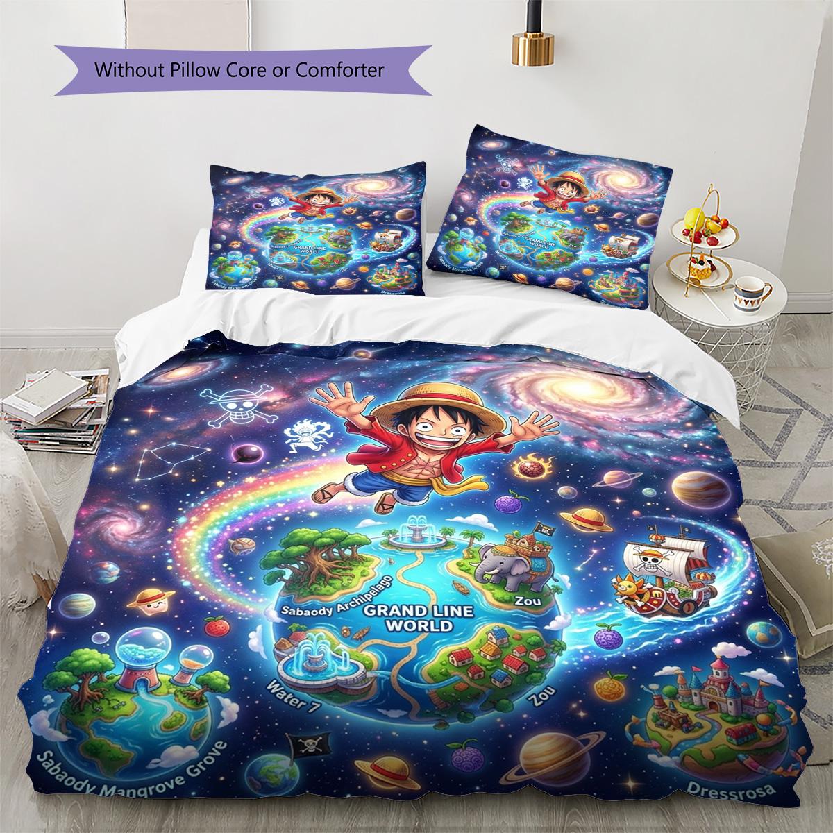 One Piece Luffy Pattern Bedding Quilt Set Quilt Cover Pillowcase Home Decoration Birthday Gift (1 * duvet cover + 2 * pillowcase, without core) 135x200cm
One Piece Luffy Pattern Bedding Quilt Set Quilt Cover Pillowcase Home Decoration Birthday Gift (1 * duvet cover + 2 * pillowcase, without core) 135x200cm