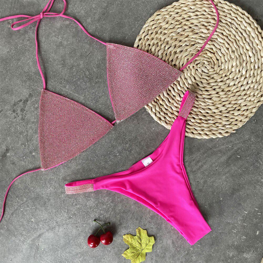 Buy Crystal Rhinestone Micro Bikini Thong Swimsuit New Two Pieces