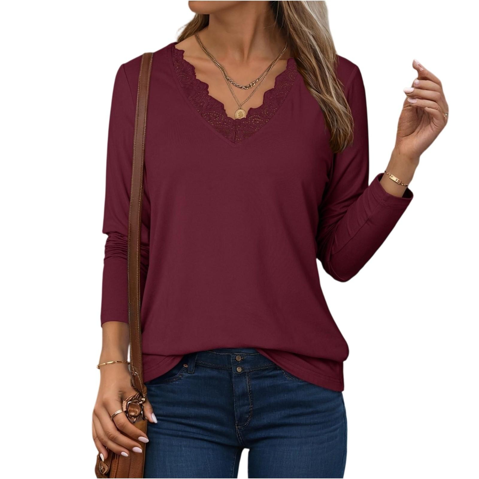 Women s Solid-color Fashionable Long-sleeved Top M винний
Women s Solid-color Fashionable Long-sleeved Top M винний
