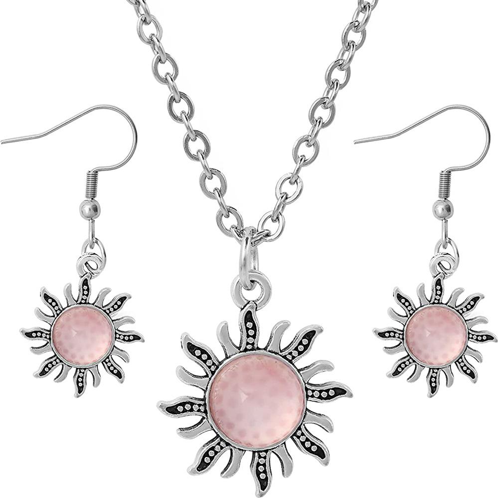 2pcs Set Exquisite Retro Sliver Color Celestial Body Sun Colored Opal Pendant Necklace Earrings for Women Boho Jewelry Sets Gift
2pcs Set Exquisite Retro Sliver Color Celestial Body Sun Colored Opal Pendant Necklace Earrings for Women Boho Jewelry Sets Gift