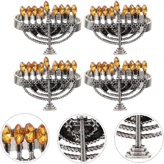 Amosfun 4pcs Menorah Napkin Rings Alloy Napkin Holders for Hanukkah Table Decorations Elegant Buckles for Holiday Dinners Parties and Special 2
Amosfun 4pcs Menorah Napkin Rings Alloy Napkin Holders for Hanukkah Table Decorations Elegant Buckles for Holiday Dinners Parties and Special 2