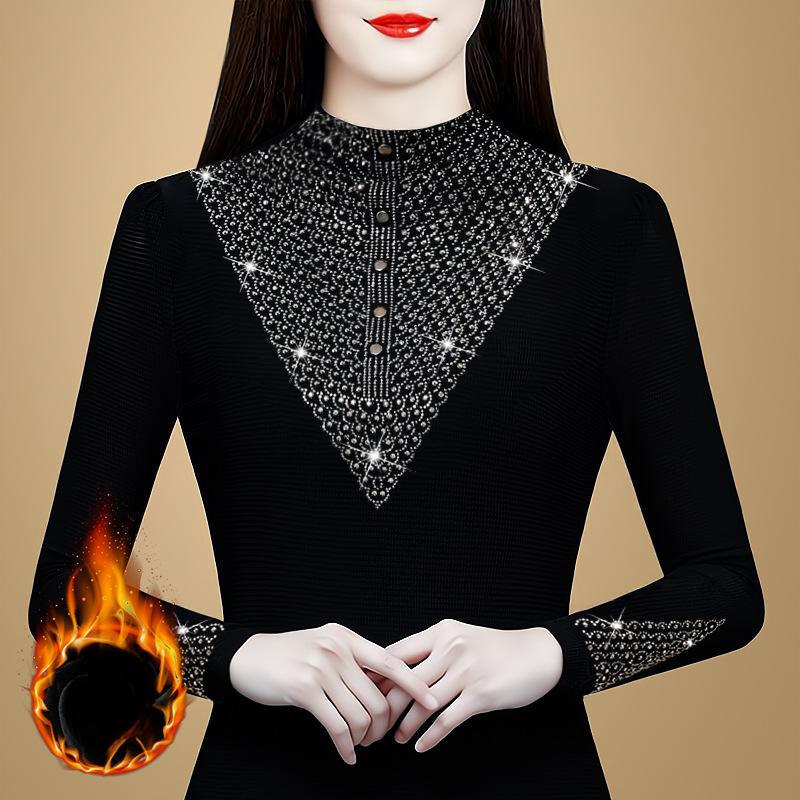 Новая корейская стильная приталенная женская футболка с толстой подкладкой из плюша и сетки, украшенная модными стразами. 2XL
Новая корейская стильная приталенная женская футболка с толстой подкладкой из плюша и сетки, украшенная модными стразами. 2XL