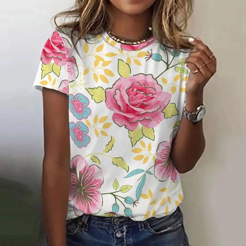 Flower Floral 3D Print Women T-Shirts Summer Street O-Neck Short Sleeve T Shirt Harajuku Top Y2k Tees Female Clothing S
Flower Floral 3D Print Women T-Shirts Summer Street O-Neck Short Sleeve T Shirt Harajuku Top Y2k Tees Female Clothing S