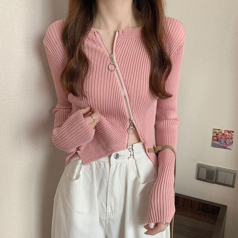 Women s Autumn Ice Silk Knitted Cardigan Sweater with Irregular Double-Headed Zipper Top One Size
Women s Autumn Ice Silk Knitted Cardigan Sweater with Irregular Double-Headed Zipper Top One Size