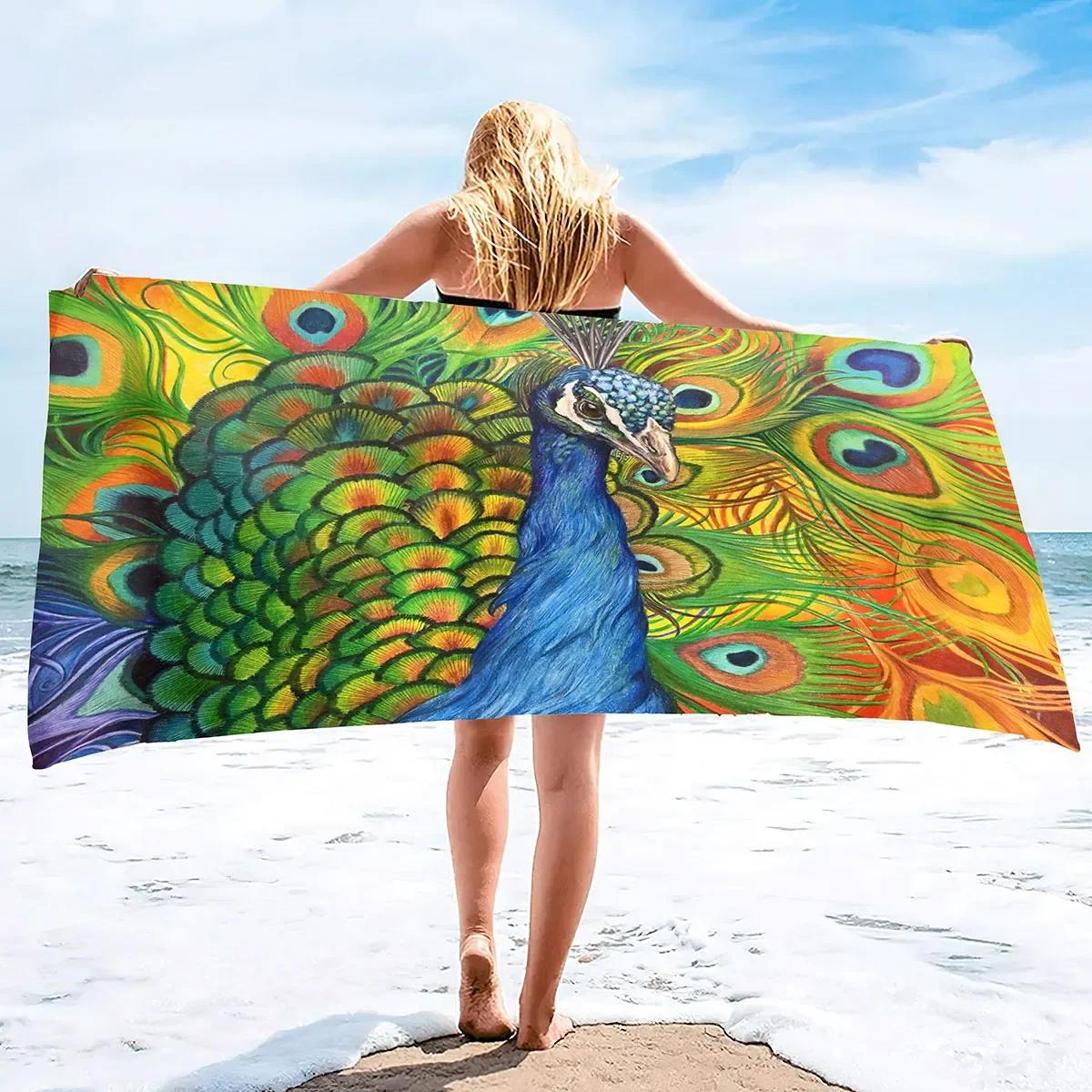 Peacock Beach Towel for Adults, Absorbent Portable Lightweight Blanket Towels Soft Bath Towels for Beach Pool SPA Gym Travel W30*H60(CM)
Peacock Beach Towel for Adults, Absorbent Portable Lightweight Blanket Towels Soft Bath Towels for Beach Pool SPA Gym Travel W30*H60(CM)