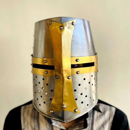 Templar Helmet Medieval Knight Helmet Holy Brass Cross Crusader for cosplay Best Gift
Templar Helmet Medieval Knight Helmet Holy Brass Cross Crusader for cosplay Best Gift