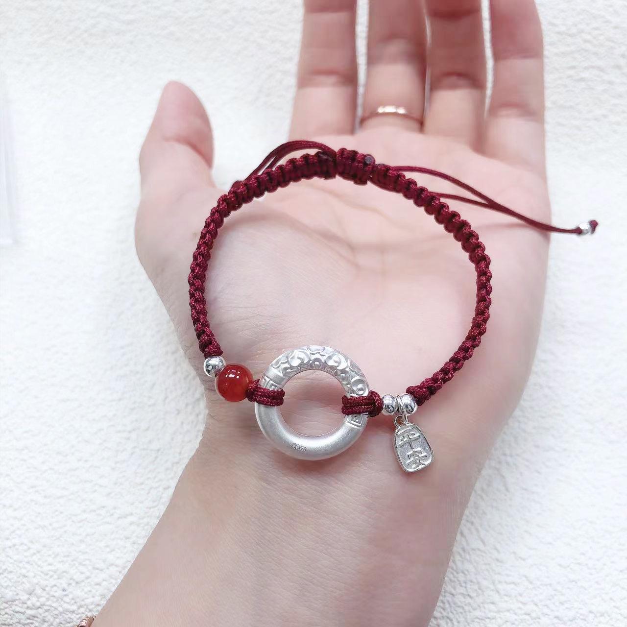 999 Silver Dragon & Phoenix Agate Couple Bracelets: Hand-Woven Good Luck Gift Pure Silver
999 Silver Dragon & Phoenix Agate Couple Bracelets: Hand-Woven Good Luck Gift Pure Silver