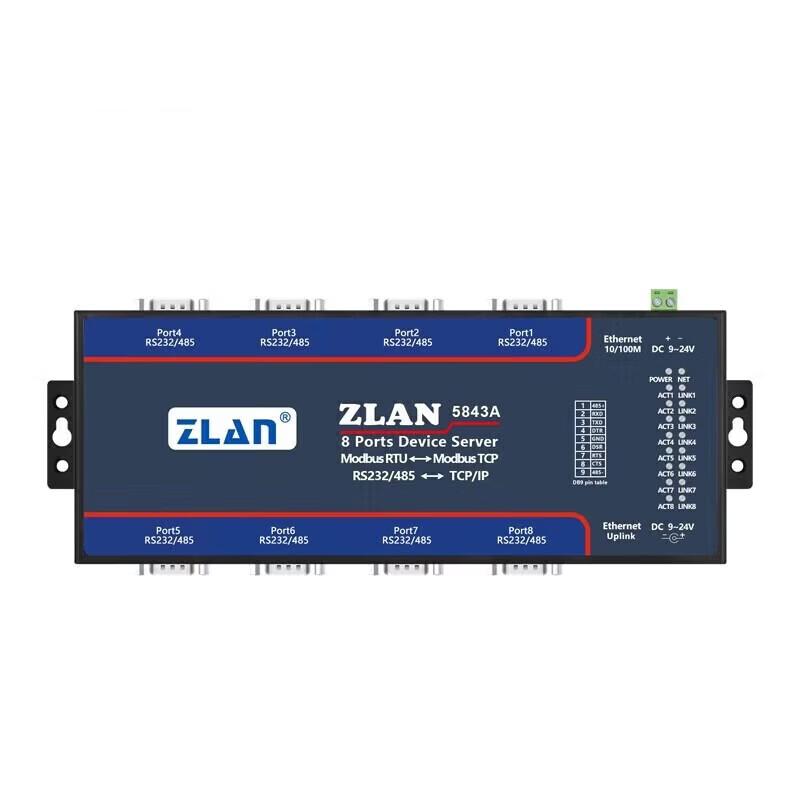 ZLAN 8-портовий RS232/485 до Ethernet послідовний сервер
ZLAN 8-портовий RS232/485 до Ethernet послідовний сервер