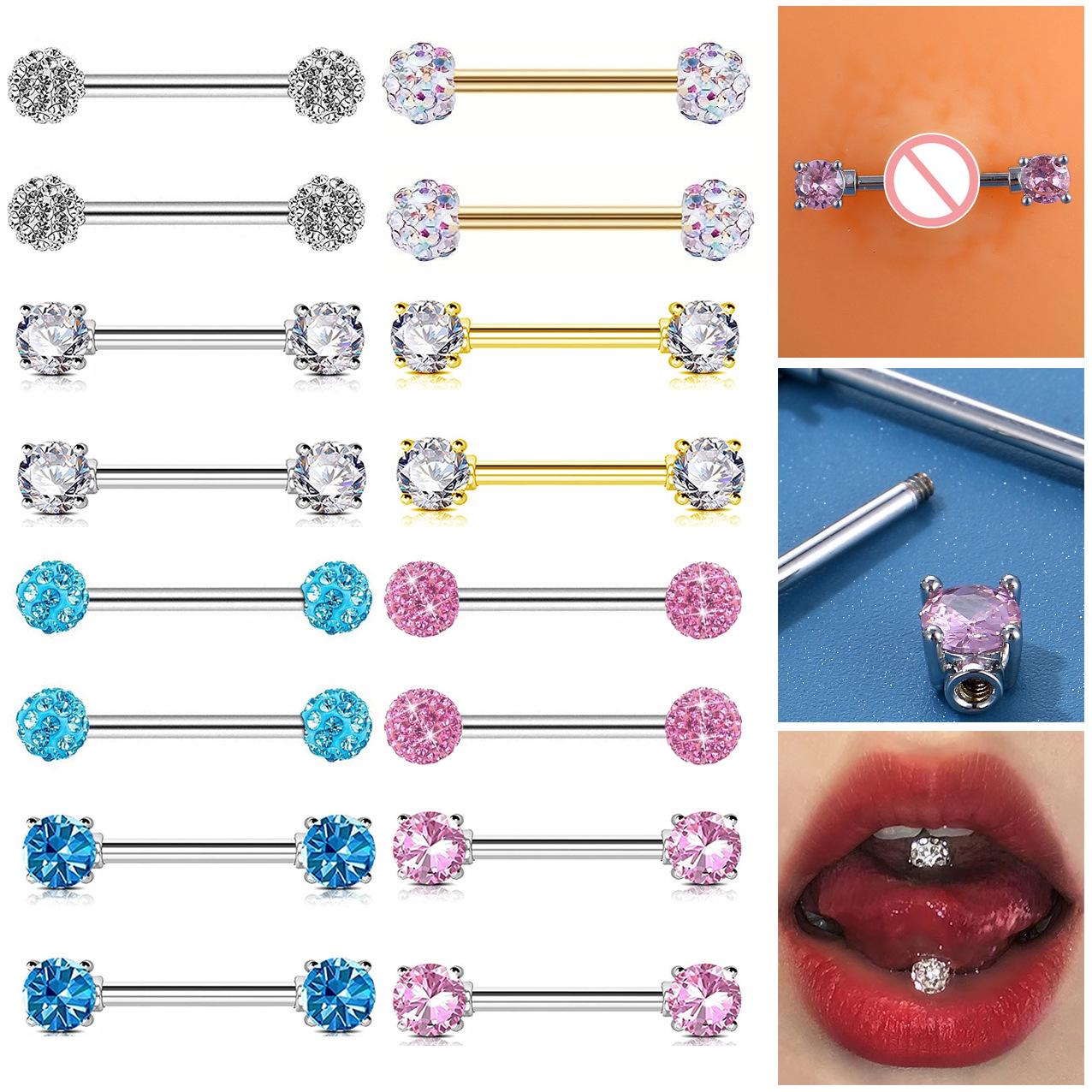European & American 4-Piece Zircon Nipple & Tongue Piercing Set білий
European & American 4-Piece Zircon Nipple & Tongue Piercing Set білий
