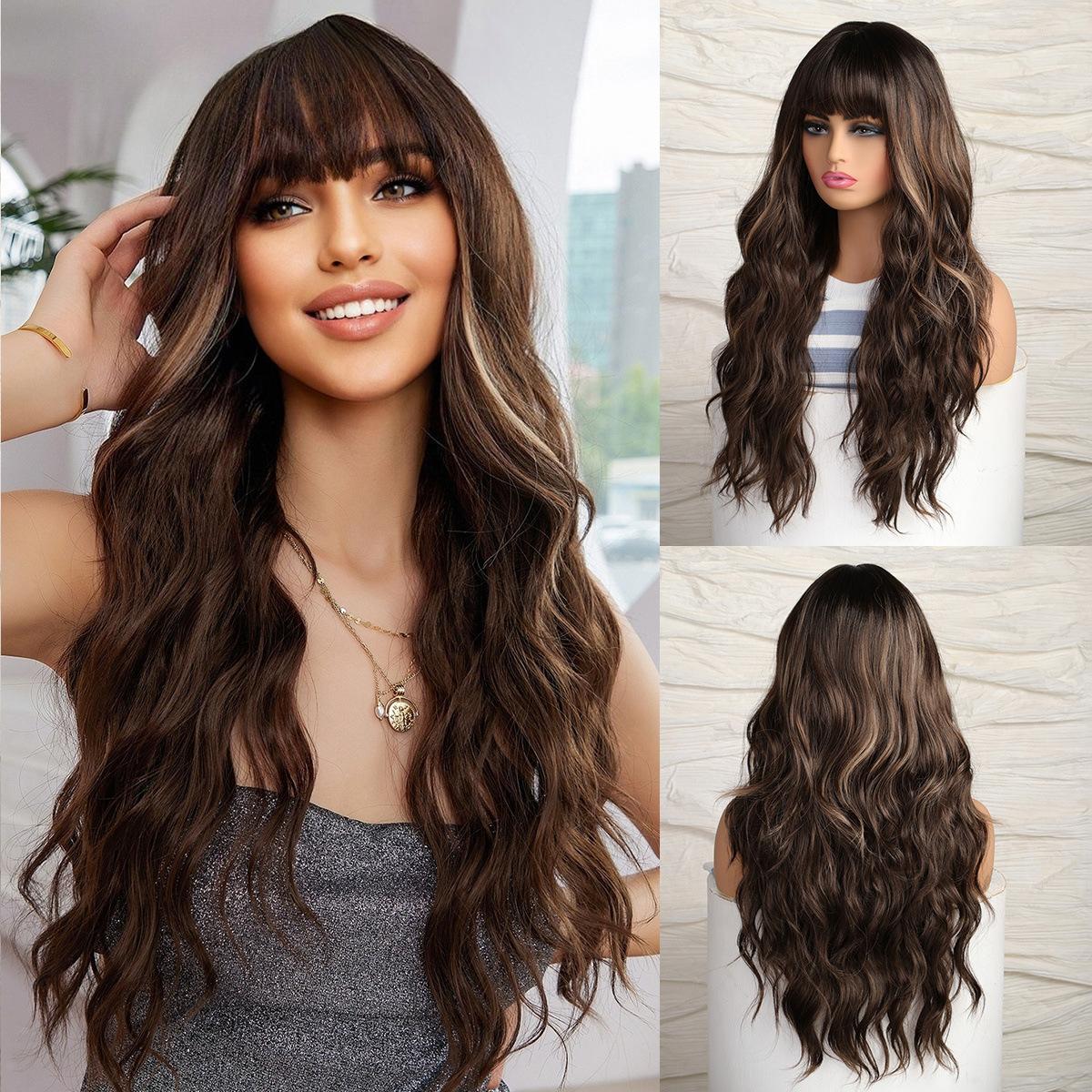2024 New Highlight Dyed Brown Qi Bangs Big Waves Long Curly Hair Wig Full Hair lc8155-1
2024 New Highlight Dyed Brown Qi Bangs Big Waves Long Curly Hair Wig Full Hair lc8155-1