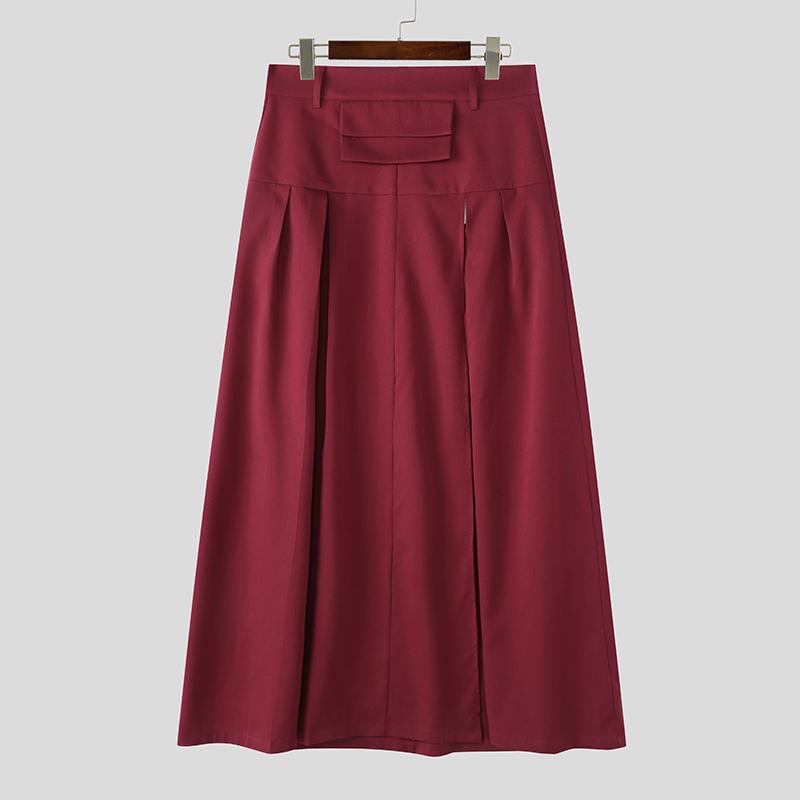 INCERUN Мужские длинные плиссированные повседневные юбки-килты с высокой талией и застежкой-молнией красный
INCERUN Мужские длинные плиссированные повседневные юбки-килты с высокой талией и застежкой-молнией красный