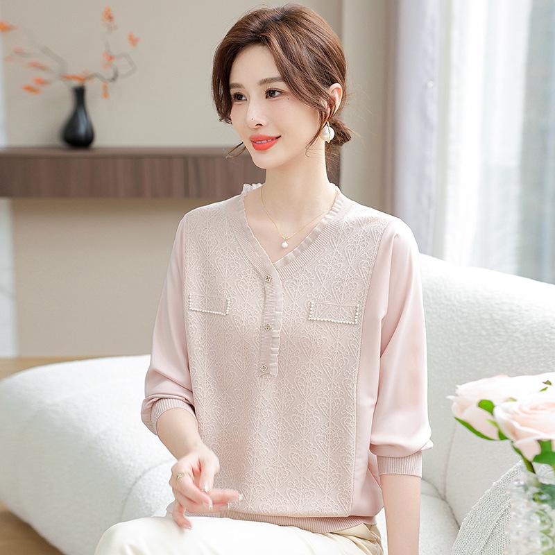 Mom s Spring Seven-Sleeve Knit Base Layer for Middle-Aged Women - Thin Ice Silk Top for Spring and Autumn Fashion L (recommended 40-50 kg) розовый
Mom s Spring Seven-Sleeve Knit Base Layer for Middle-Aged Women - Thin Ice Silk Top for Spring and Autumn Fashion L (recommended 40-50 kg) розовый